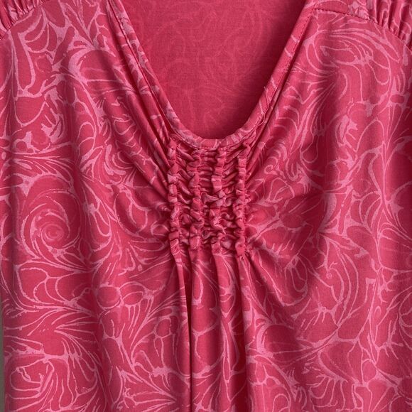 Fresh Produce Womens Pink Floral Print Dress SIze XS Scoop Neck Short Sleeve - Picture 3 of 9